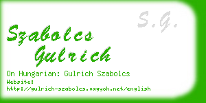 szabolcs gulrich business card